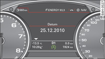 Kombiinstrument: Motor abgestellt (Stop-Phase)