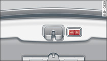 Schließ- und Verriegelungstaste in der Gepäckraumklappe (Fahrzeuge mit Komfortschlüssel*)