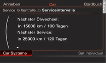 Infotainment: Service-Intervall-Anzeige