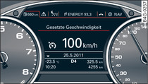 Instrument cluster: Selected speed