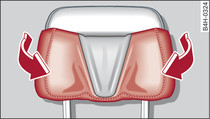 Head restraint (comfort version): Adjusting side cushions