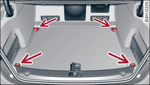 Luggage compartment: Location of fastening rings