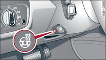 Steering column: Button for steering wheel heating