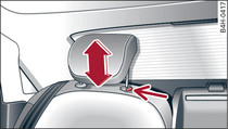 Outer rear seat: Adjusting head restraint