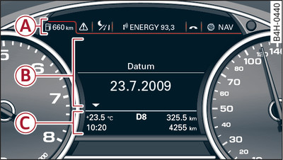 Driver information system in instrument cluster