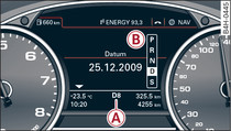 Instrument cluster: Selector lever position