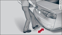 Rear of vehicle: Foot gesture