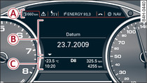 Sistema d'informazione per il conducente nel quadro strumenti