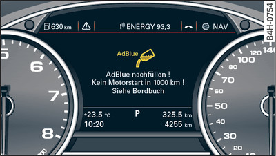 Quadro strumenti: indicazione sul display