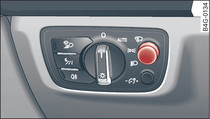 Щиток приборов управления: кнопка индикации на ветровом стекле