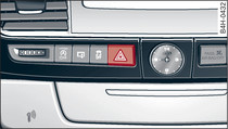 Центральная консоль: кнопка системы аварийной световой сигнализации
