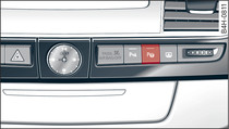 Центральная консоль: кнопка парковочного ассистента с обзорным индикатором