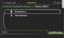 Bluetooth-profiler för biltelefon och handsfree