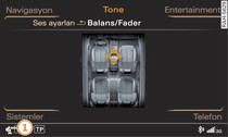 Balans/Fader ayarı