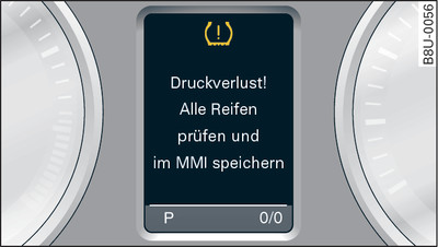 Kombiinstrument: Kontrollleuchte mit Fahrerhinweis (Beispiel)