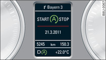 Kombiinstrument: Motor abgestellt (Stop-Phase)