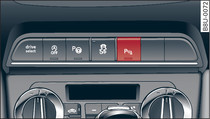 Centre console: Switch for parking aid