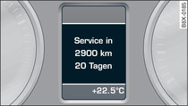 Instrument cluster: Service interval display