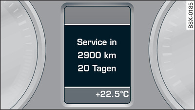 Instrument cluster: Service interval display