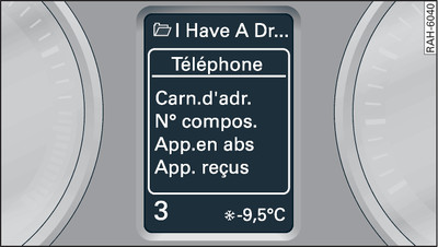 Menu Téléphone