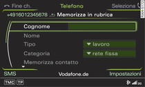 Memorizzazione di un numero telefonico nella rubrica