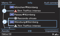 Richiamo delle informazioni sul traffico TMC/TMCpro