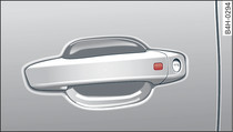 Puxador da porta: sensor para destrancar/trancar