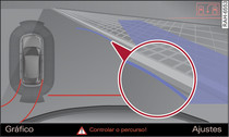 Infotainment: contacto da curva azul com a borda do passeio