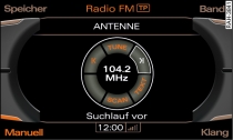 Automatische Sendersuche vorwrts (FM-Band)