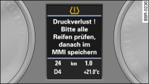 Display: Warnmeldung mit Warntext