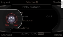 Display: Temperatureinstellung