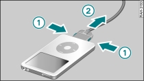 Detaching iPod connector from iPod