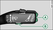 Windscreen wiper lever: On-board computer controls