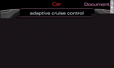 Pantalla: adaptive cruise control