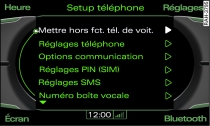 Mise hors fonction du téléphone de voiture