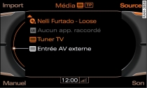 Sélection d'une entrée AV externe
