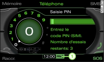 Saisie du code PIN