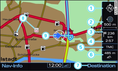 Carte avec menu latéral inactif