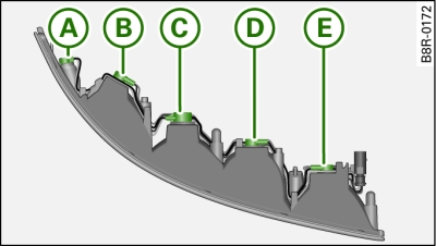 Bloc d'éclairage avec la douille de l'ampoule repérée