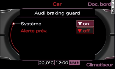 Écran : Audi braking guard