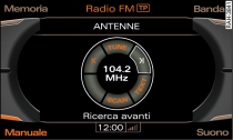 Ricerca automatica della frequenza in avanti (banda FM)