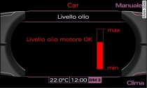 Display: visualizzazione del livello dell'olio