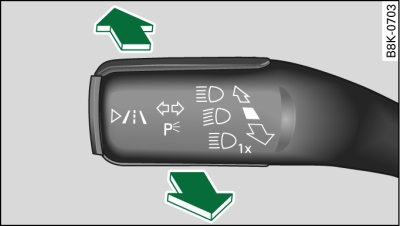 Knipperlichthendel voor het bedienen van de grootlichtassistent