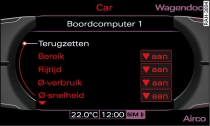 MMI-scherm: Boordcomputer