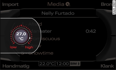 Display: Temperatuurinstelling