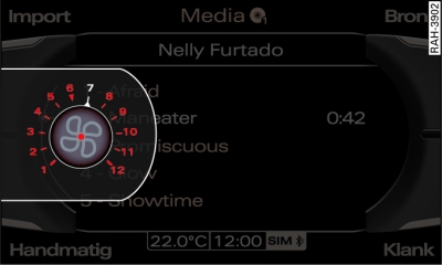 Display: Ventilatie-instelling