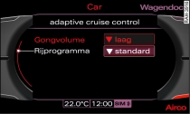 Beeldscherm: adaptive cruise control