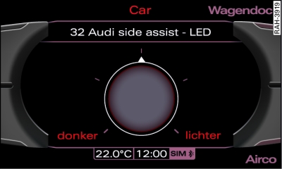 Beeldscherm: Felheid led-lampjes instellen