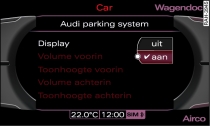 Beeldscherm: Parkeerhulp instellen