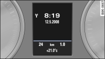 Painel de instrumentos: hora e data